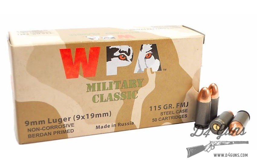 Wolf Military Classic 9mm - 115gr - FMJ - 50 Rounds - MC919FMJ - SALE -img-0
