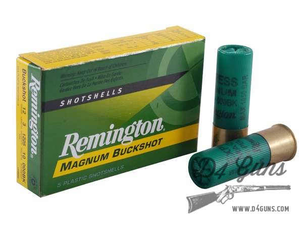 Remington Mag Buckshot - 12 Ga - 000BK - 3in - 5 Shells - 6038733020501-img-0