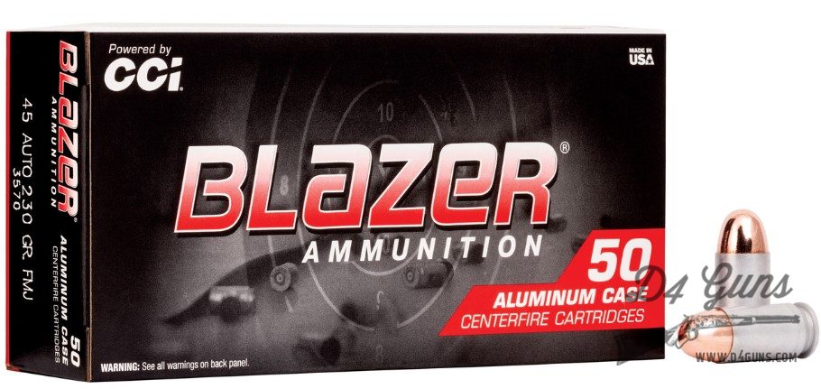 CCI Blazer - .45 ACP - Aluminum - 230gr - FMJ - 50 Rounds - 076683035707-img-0