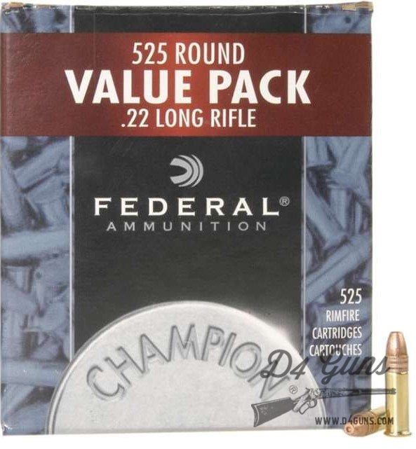 Federal  Champion .22 LR - 36gr - CP HP - 525 Rounds - 029465057169-img-0