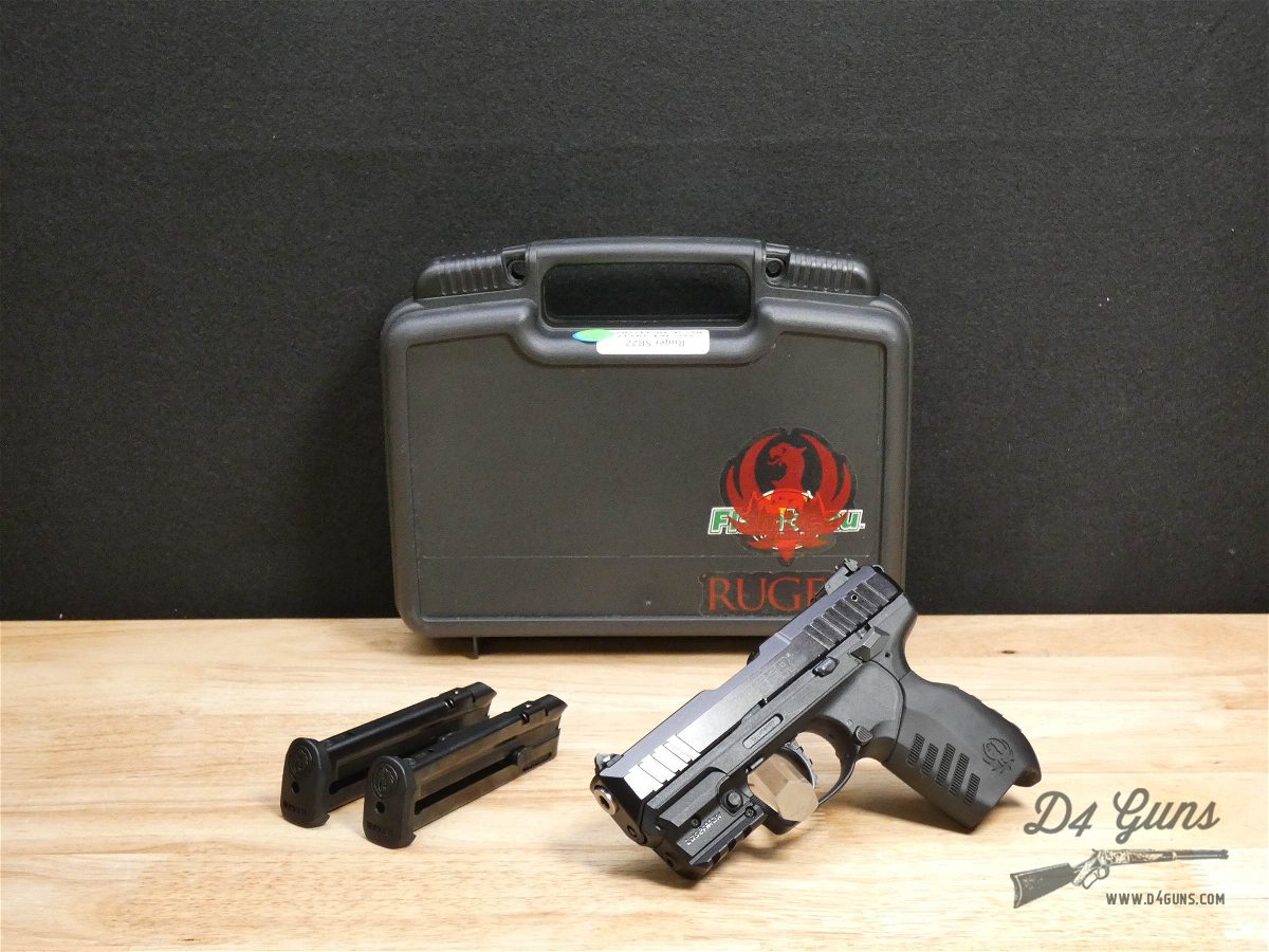 Ruger SR22 .22 LR Mfg. 2015 SR22 w/ Laser! +Case & 2 Mags