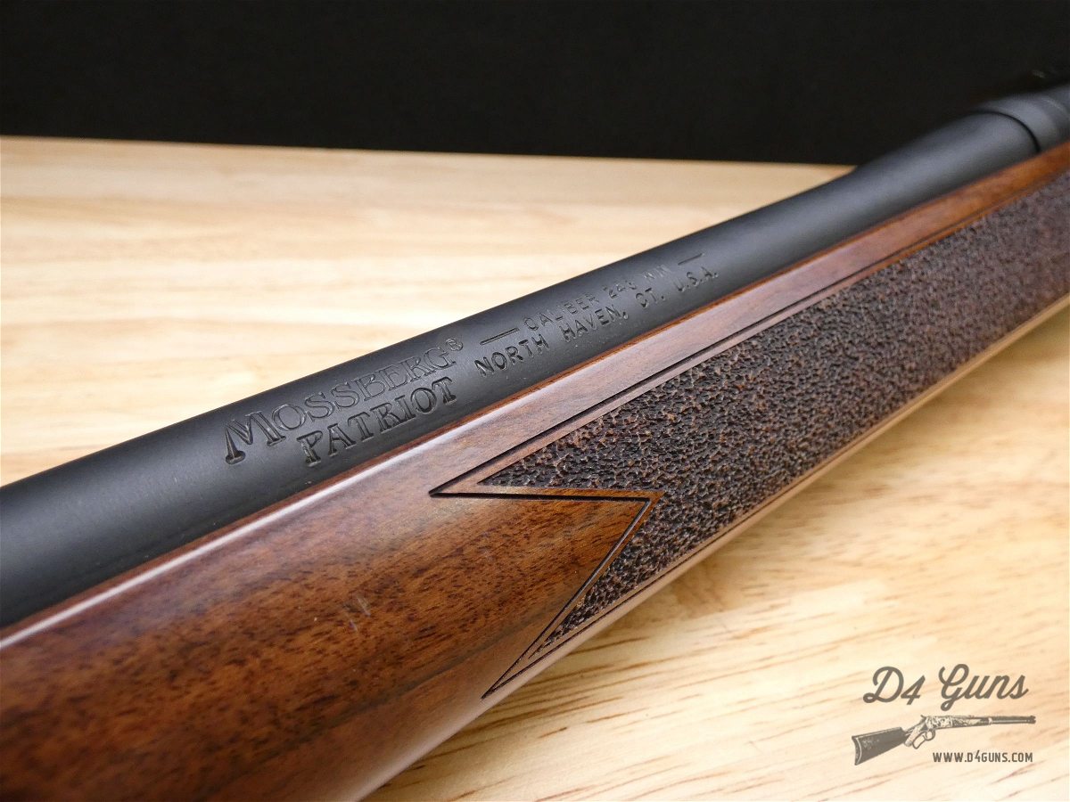 Mossberg Patriot .243 Win Fluted BBL & Bolt Scope Base W/ Mag Bolt Action Rifles at