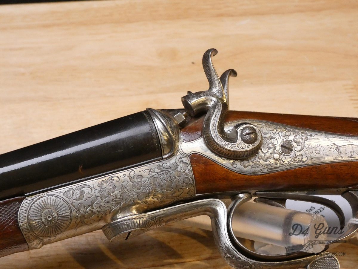 Engraved Underlever SXS 16GA Shotgun Monte Carlo Percussion Double ...