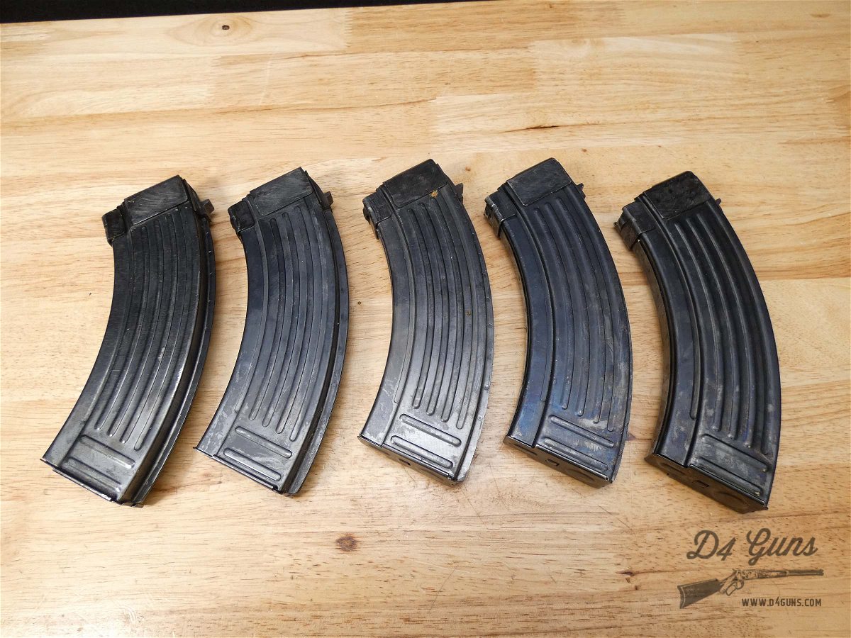 AK47 Steel Mags - 30 Rounds - LOT OF 5 - Yugo - 7.62X39 w/Bolt Hold Open!-img-3