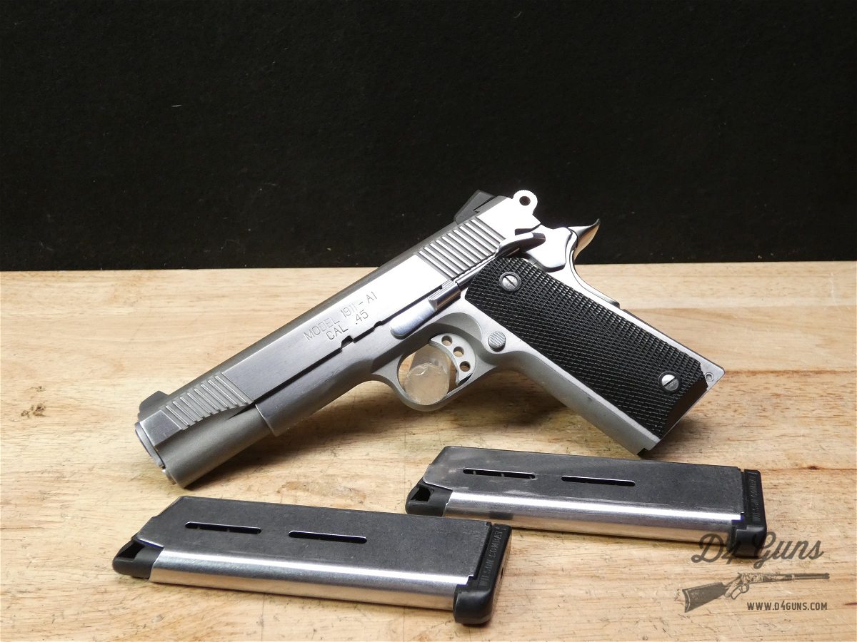 Springfield 1911-A1 - .45 ACP - Stainless - M1911A1 -  Brazil - w/ 2 Mags-img-1