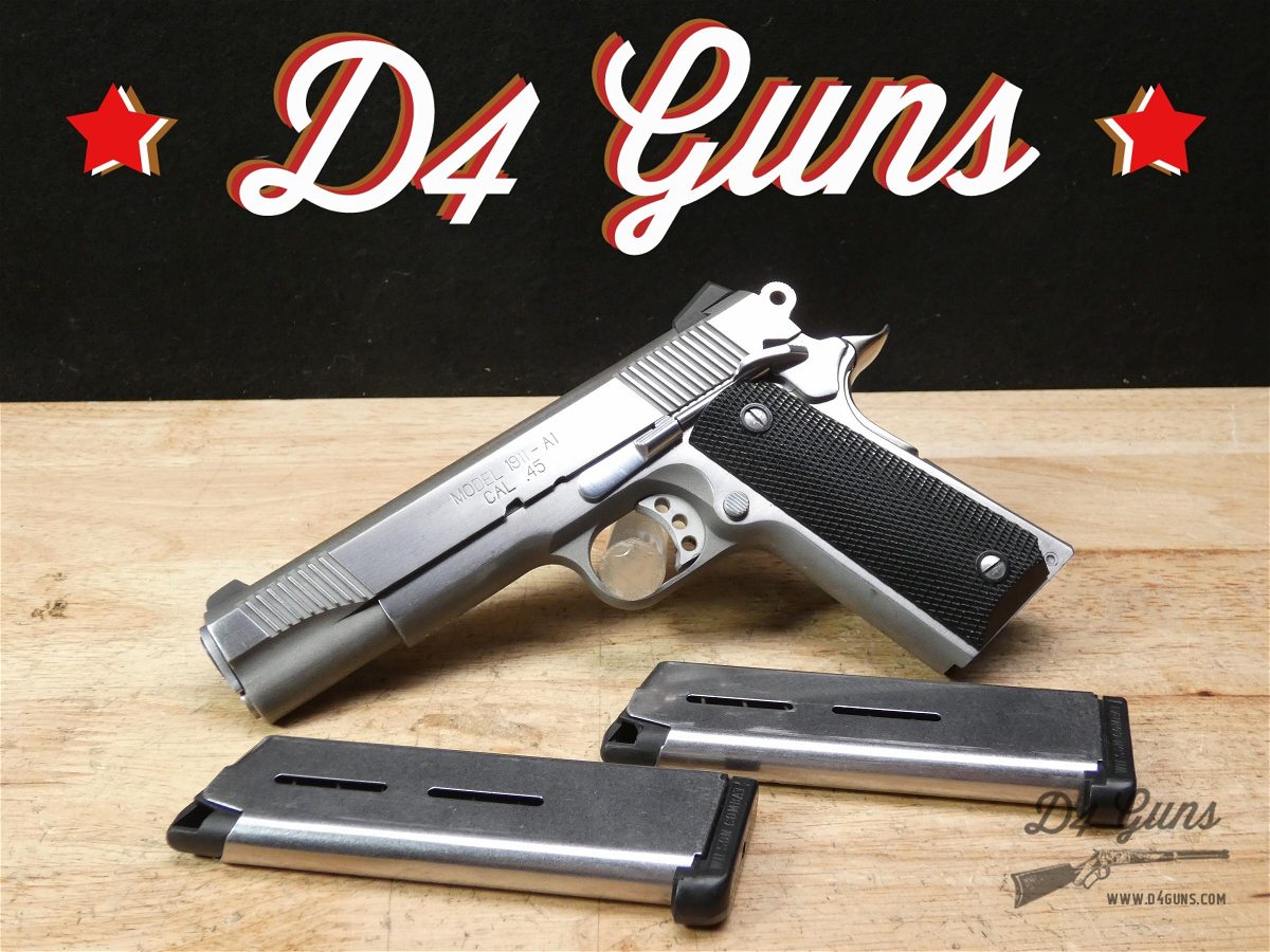Springfield 1911-A1 - .45 ACP - Stainless - M1911A1 -  Brazil - w/ 2 Mags-img-0