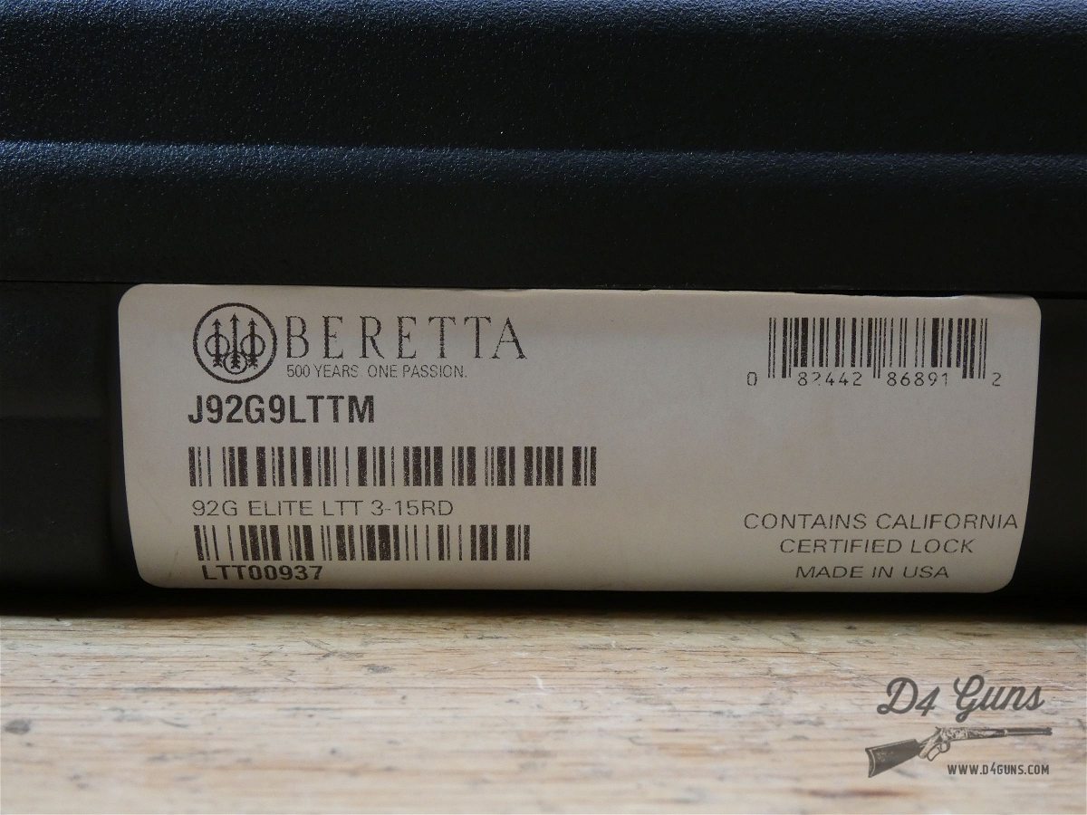 Beretta Langdon Tactical 92G Elite LTT - 9mm - OG Case & 5 Mags - M9 92 - C-img-22