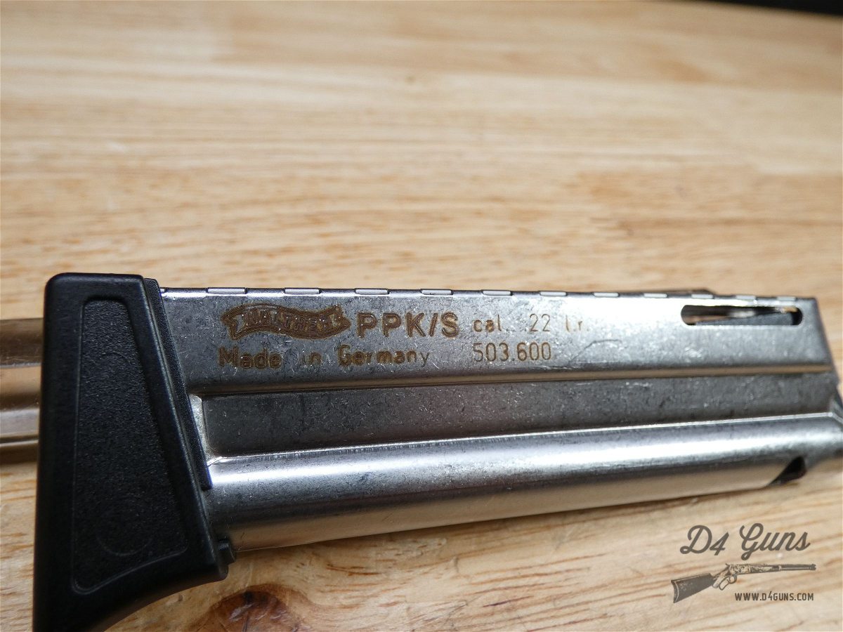 Walther PPK/S - .22 LR - PPKs  - NICKEL! PPK ULM GERMNAY - W/ Case!-img-23
