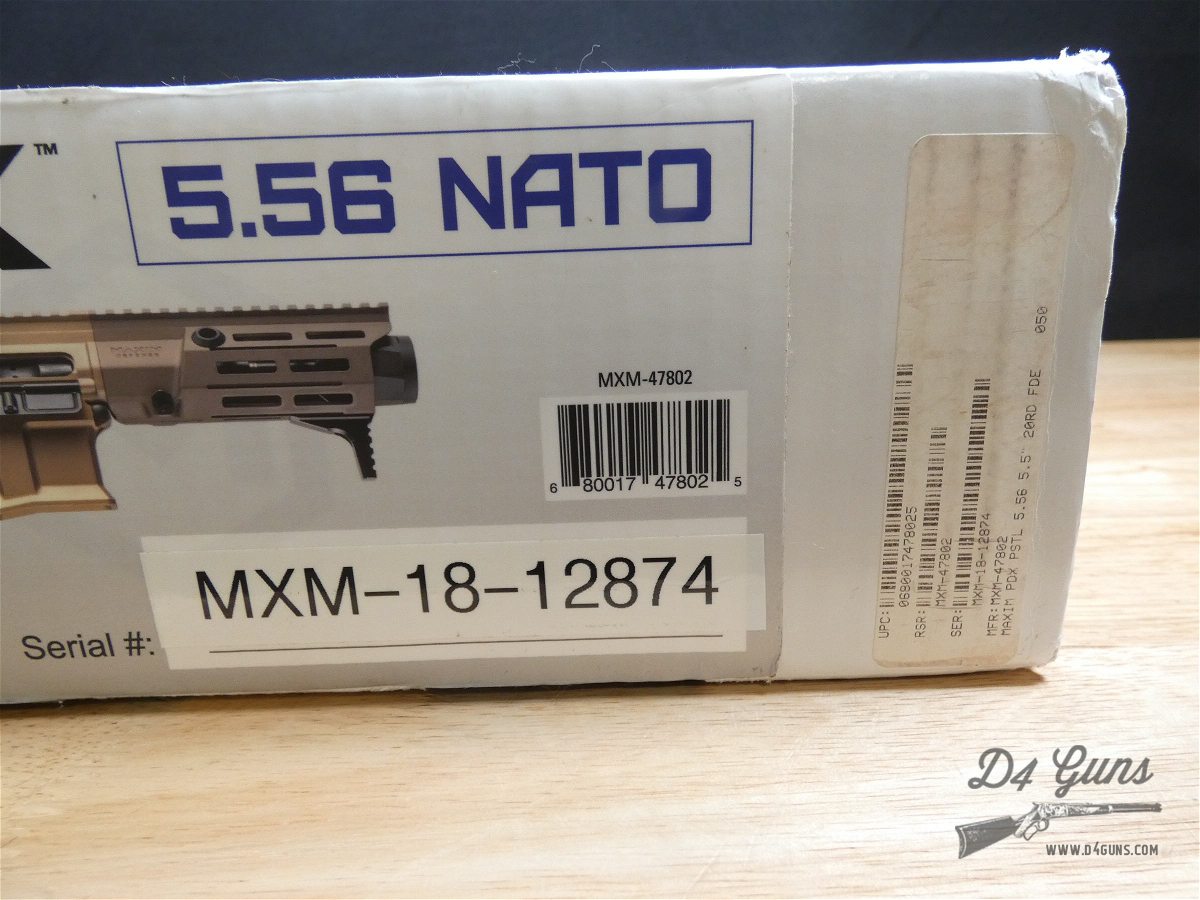 Maxim Defense PDX - 5.56 NATO - FDE - PDW - w/ Box & Mag - XLNT Condition-img-40