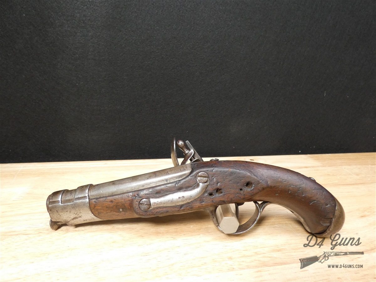 French Maubeuge Flintlock Pistol - Early 19th - Napoleonic Wars - .62 Cal-img-1