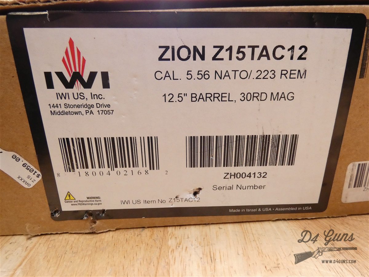 IWI Zion-15 - 5.56 NATO - Z-15 - Z15 - AR Pistol - AR-15 - AR15 - OG Box!-img-49