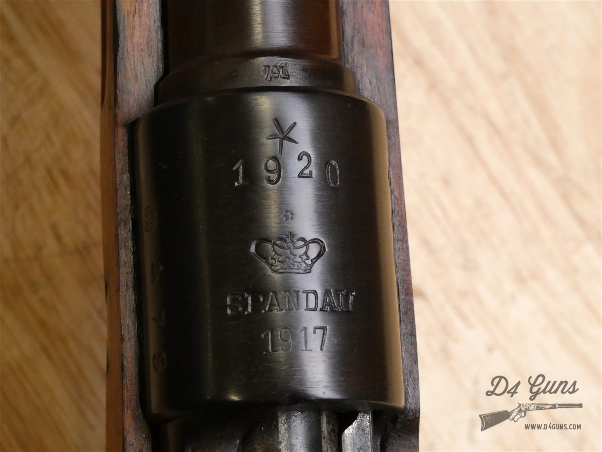 Spandau Gewehr 98 1917 - 8mm Mauser - WWI - MFG 1920 - Prussian - LOOK! - C-img-38