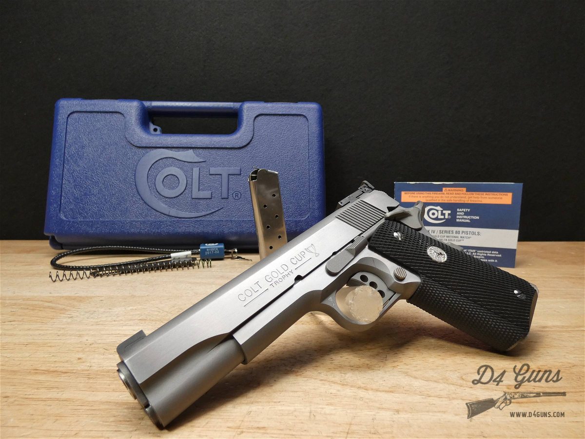 Colt Gold Cup Trophy 1911 - .45 ACP - Stainless - w/ OG Case + More!-img-1