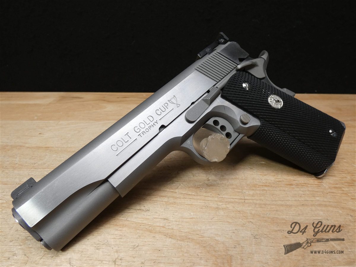 Colt Gold Cup Trophy 1911 - .45 ACP - Stainless - w/ OG Case + More!-img-2