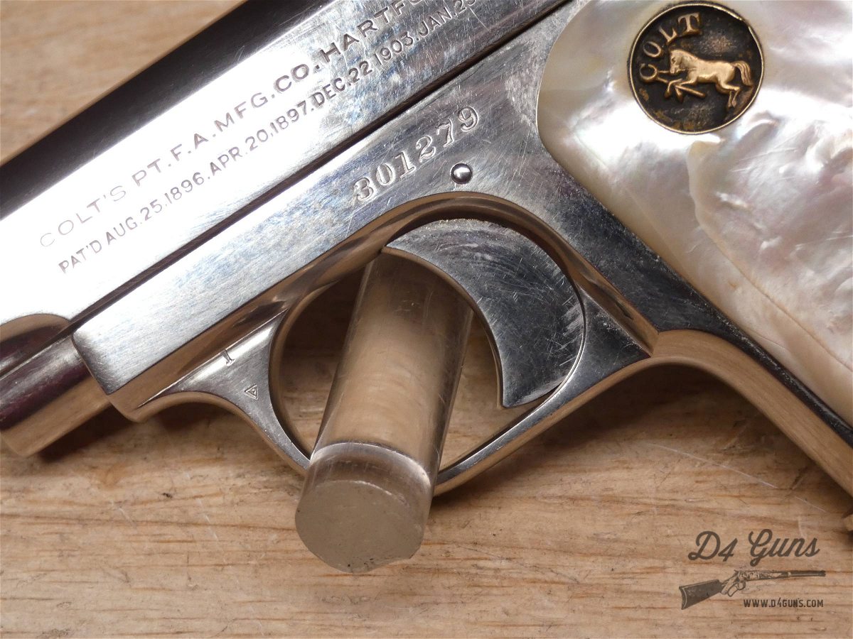Colt M1908 Vest Pocket Hammerless - .25 ACP - MFG 1921 - Nickel & Pearl-img-6