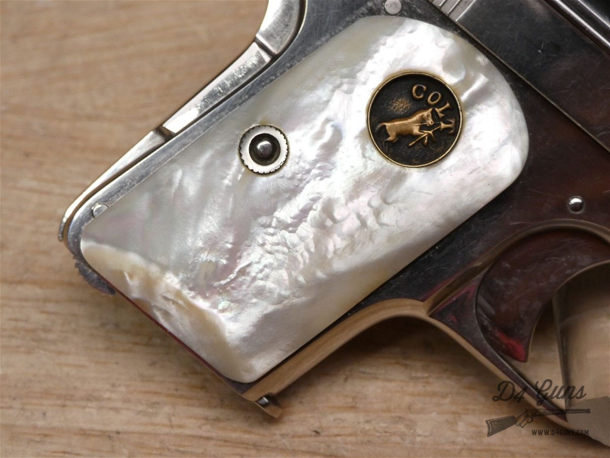 Colt M1908 Vest Pocket Hammerless - .25 ACP - MFG 1921 - Nickel & Pearl-img-8
