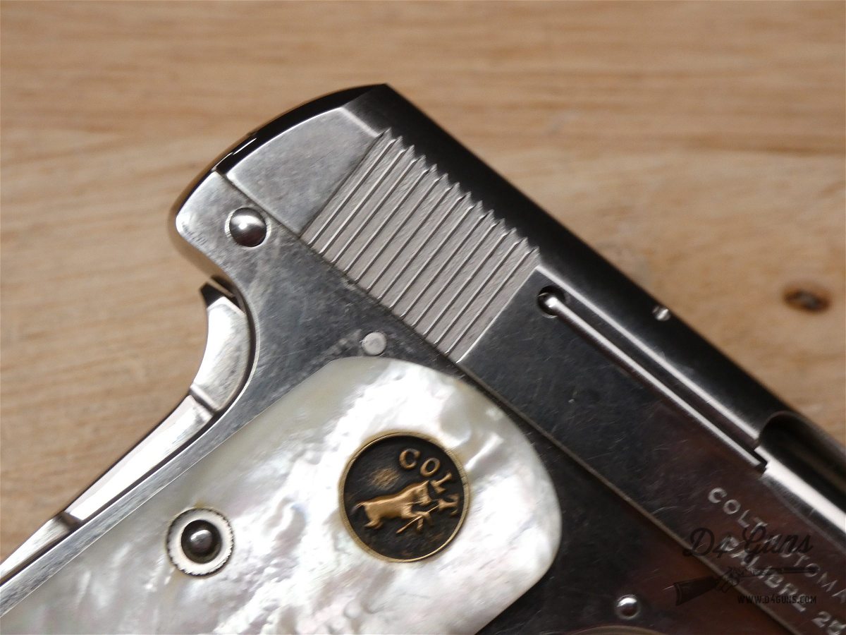 Colt M1908 Vest Pocket Hammerless - .25 ACP - MFG 1921 - Nickel & Pearl-img-9