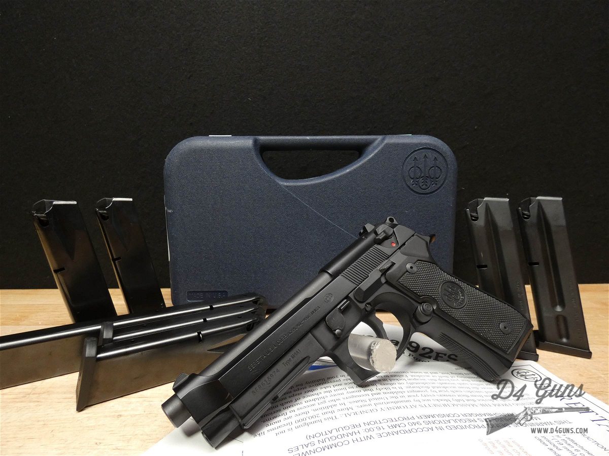 Beretta 92FS - M9A1 - 9mm - 92FS M9 - w/ OG Case + 7 Mags - Look!-img-1