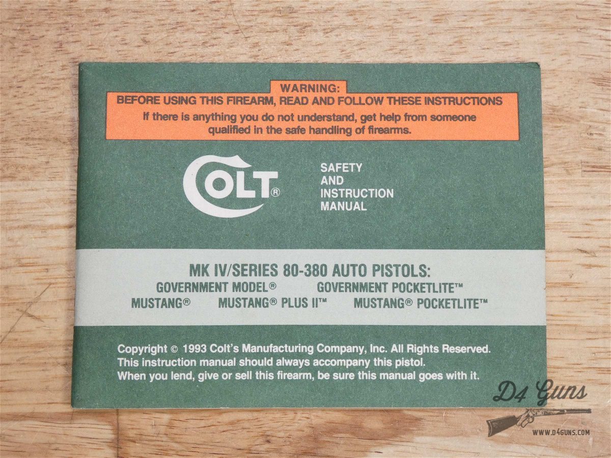 Colt Mustang Pocketlite - .380 ACP - 1993 - Mini 1911 - W/ Case & 2 Mags- C-img-27