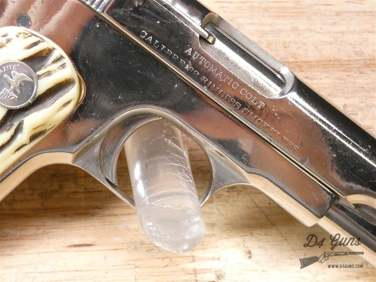 Colt M1903 Pocket Hammerless - .32 ACP - Mfg. 1909 - Nickel - 115 Years Old-img-9