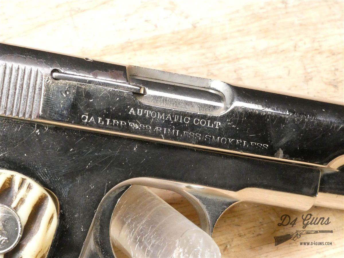 Colt M1903 Pocket Hammerless - .32 ACP - Mfg. 1909 - Nickel - 115 Years Old-img-22