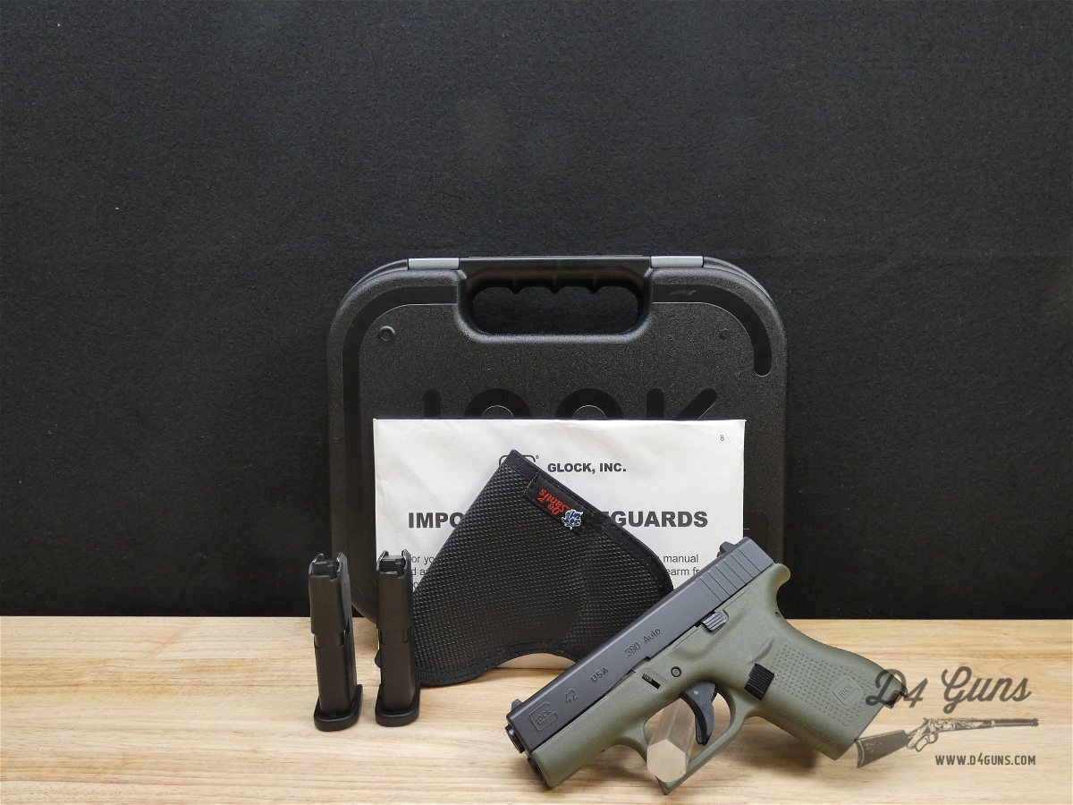Glock 42 - .380 ACP - USA - G42 - w/ OG Case & 2 Mags - OD Green - Holster!-img-1