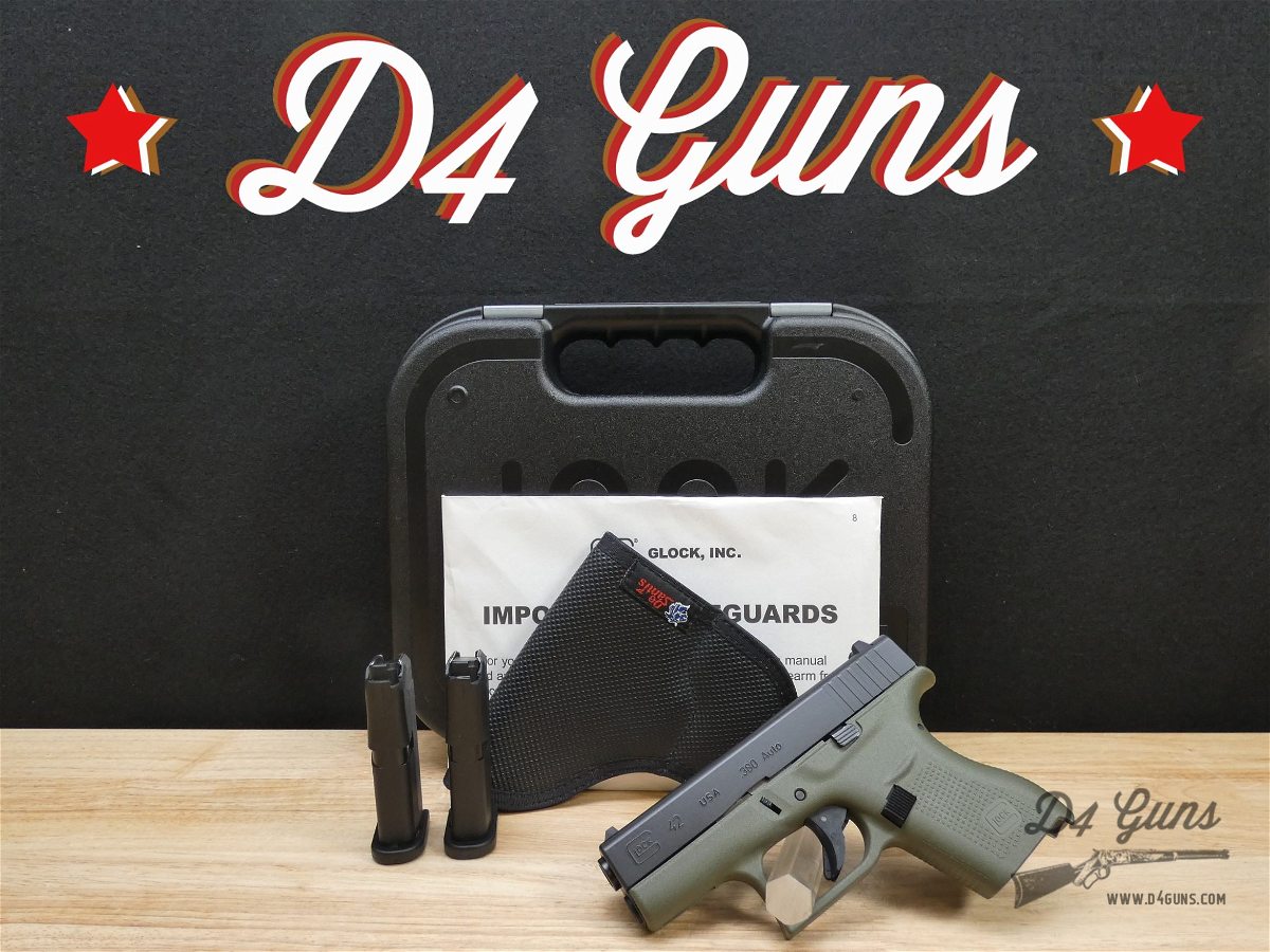 Glock 42 - .380 ACP - USA - G42 - w/ OG Case & 2 Mags - OD Green - Holster!-img-0