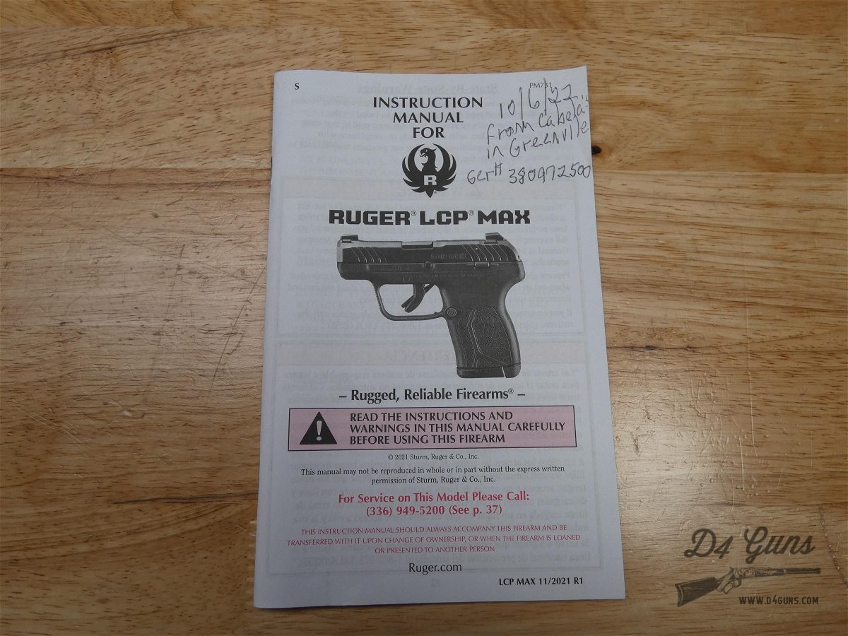 Ruger LCP Max - .380 ACP - MFG 2022 - W/ Box + More - Conceal Carry-img-30