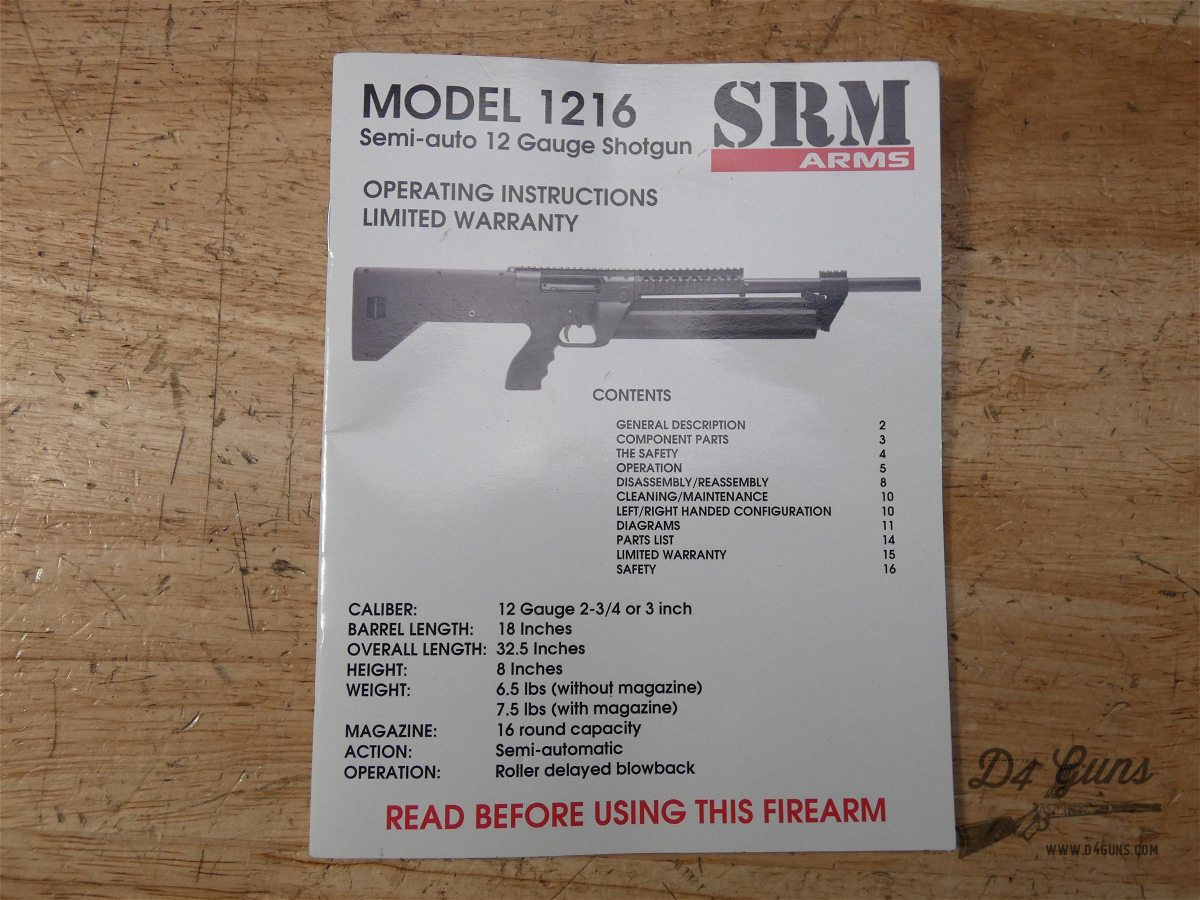 SRM Arms 1216 FDE - 12ga - M1216 - Rotary Mag w/ 3 Inch Chamber - Home Def-img-40