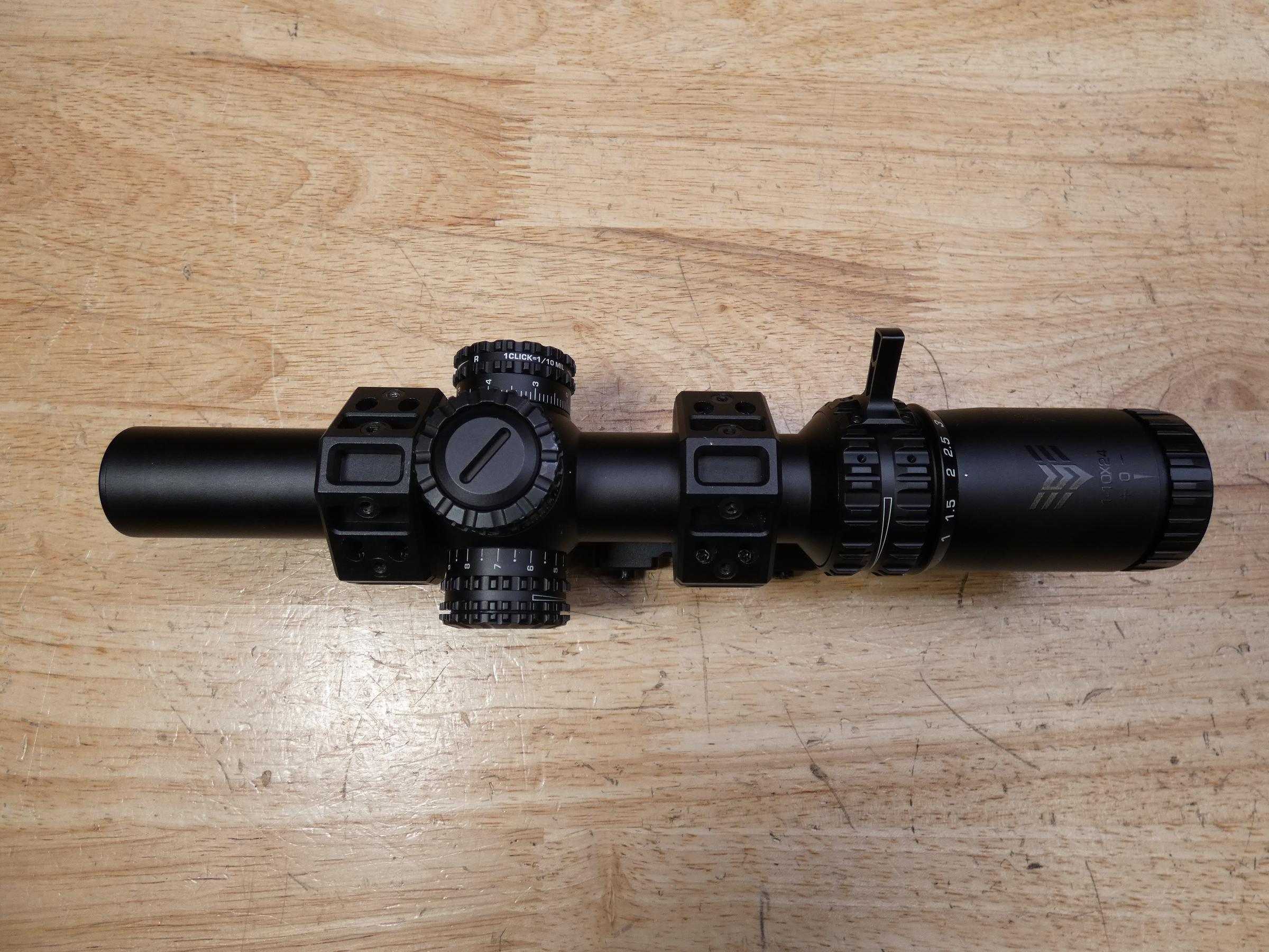 Swampfox Arrowhead 1-10x24 Rifle Scope - Cantilever Mount & Throw Lever ...