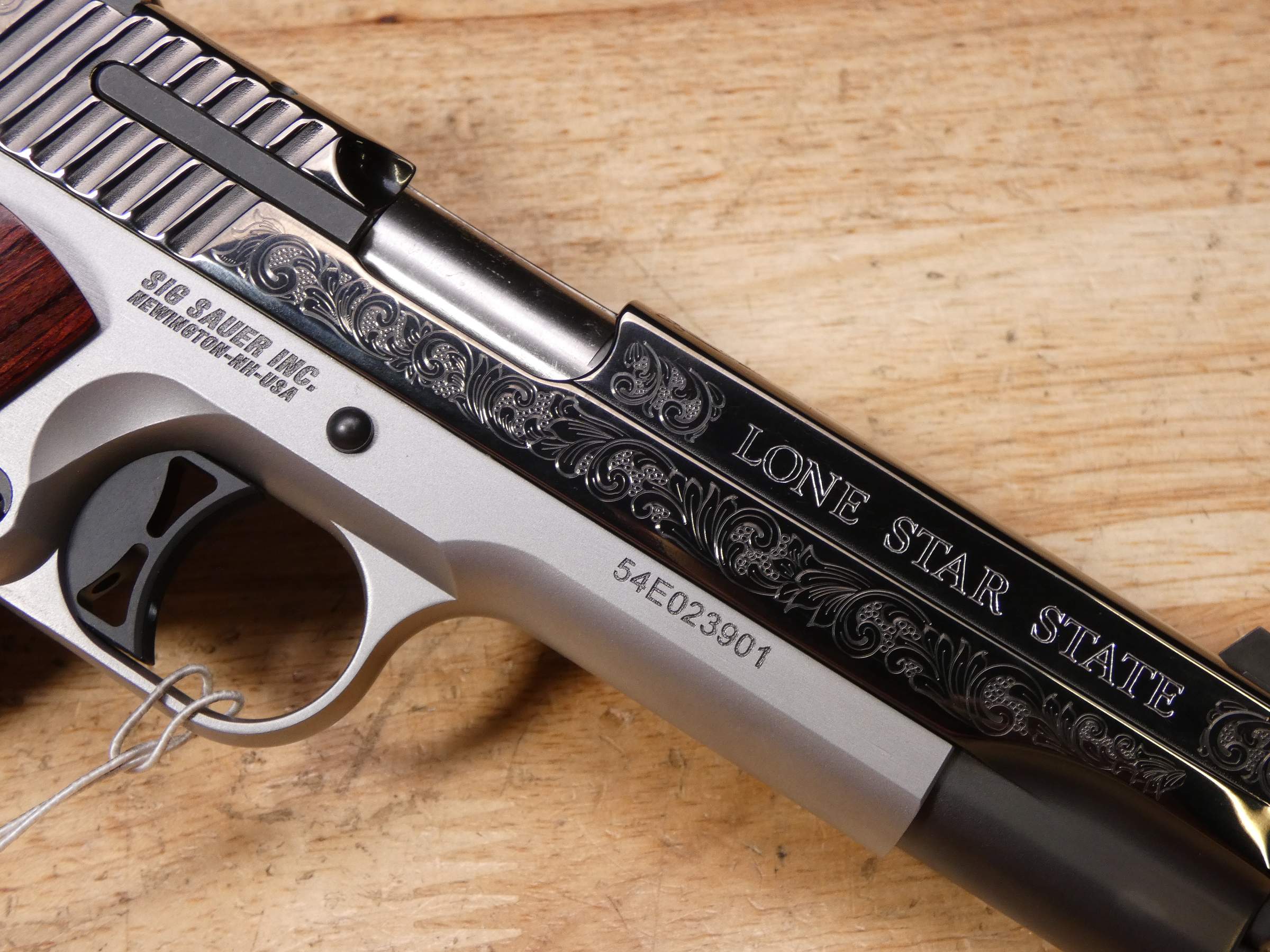 Sig Sauer 1911 Texas Silver Engraved - .45 ACP - XLNT Condition LIKE ...